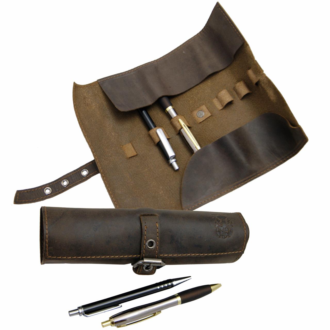 Baron Of Maltzahn Pens Etui, Pencil Case Homer Brown Leather
